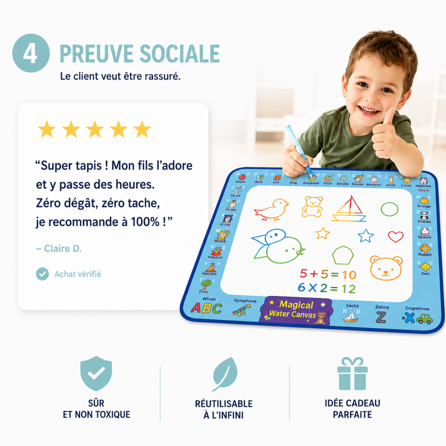 Tapis magique avec son kit créative complet